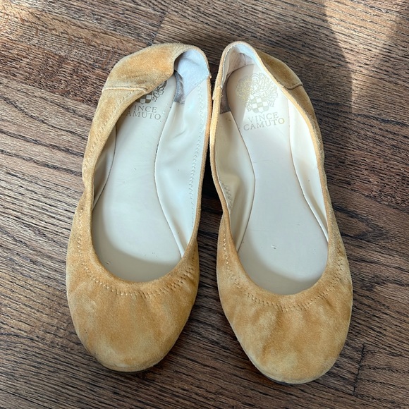 Vince Camuto | Shoes | Vince Camuto Suede Camel Ballet Flats | Poshmark